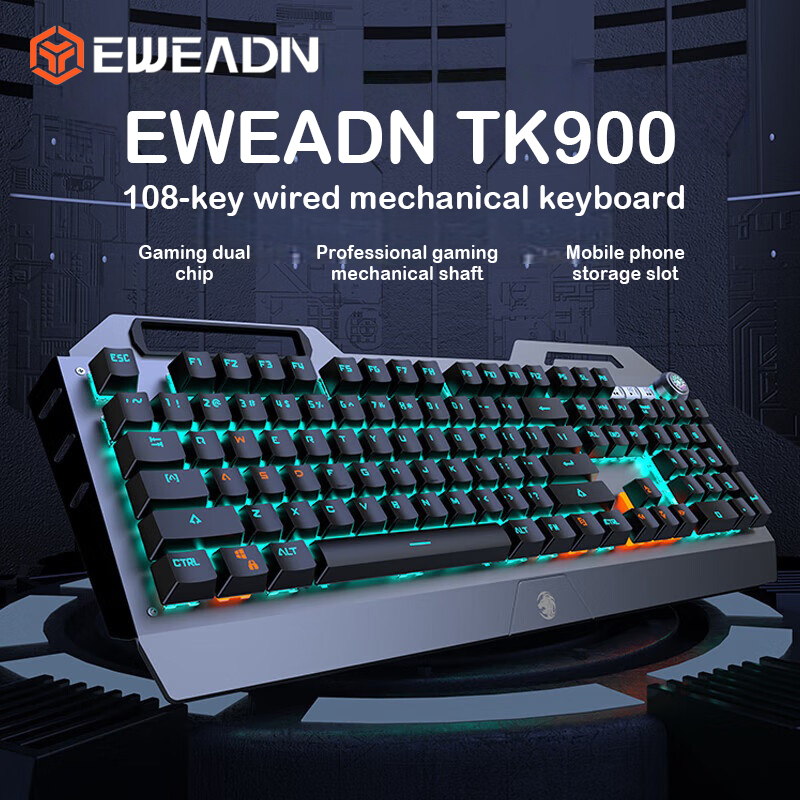 Gaming Keyboard And Mouse Combo - EWEADN TK900 คีย์บอร์ดแบบกลไก USB-C ชาร์จ RGB