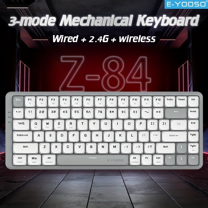 Gaming Keyboard E Yooso - คีย์บอร์ดเกมมิ่ง E-YOOSO Tri-Mode 2.4G ไร้สาย/บลูทูธ/แบบมีสาย คีย์บอร์ดกลไก