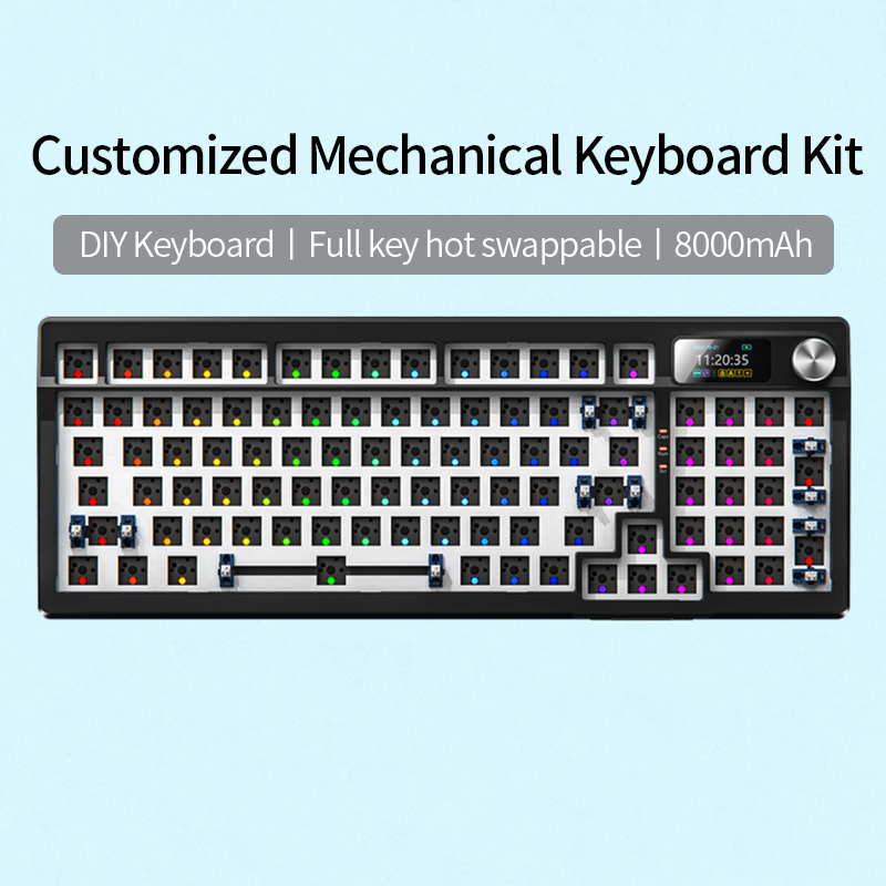 Keyboard Gaming Transparent - ชุดคีย์บอร์ดกลไก YINDIAOY95 พร้อมหน้าจอแสดงผล ไฟ RGB Backlit