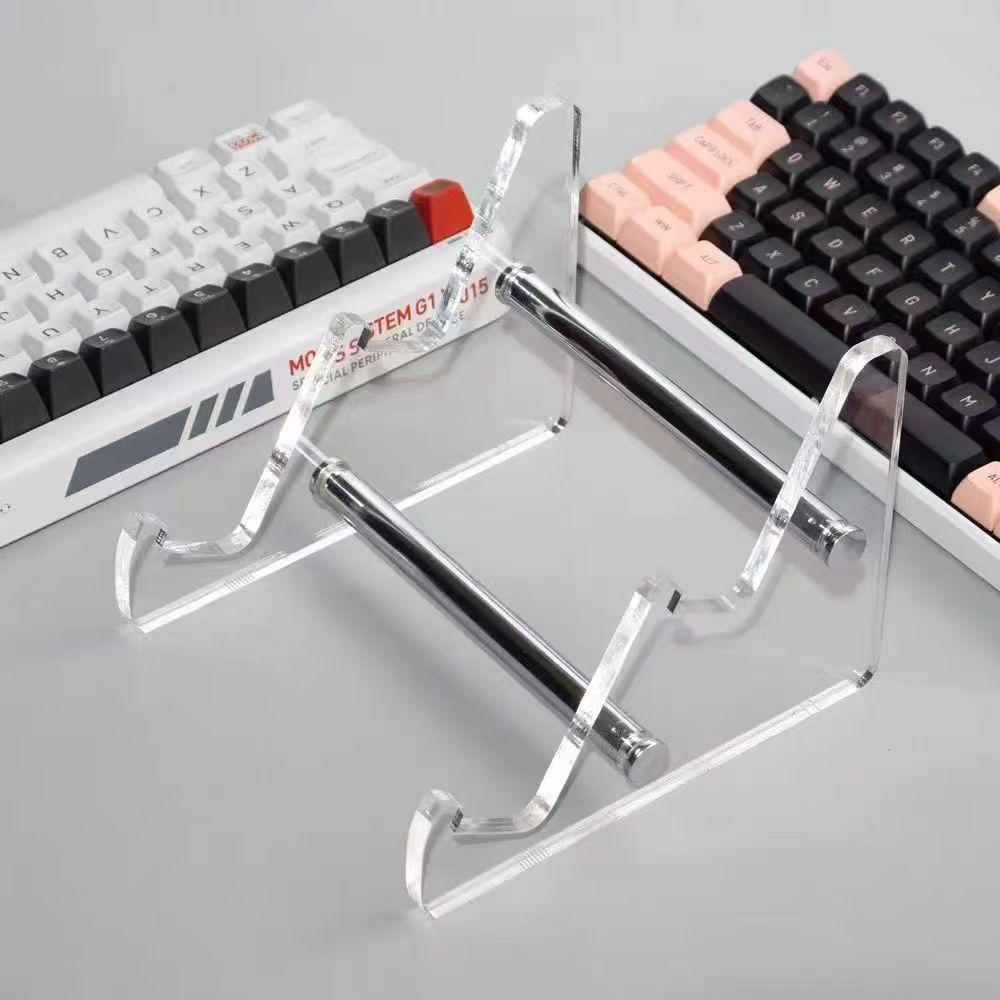 Keyboard Gaming Transparent - อะคริลิคขาตั้งจอแสดงผลคีย์บอร์ดแบบกลไกโปร่งใส 2 ชั้นที่วางคีย์บอร์ดชั้นเก็บของสำหรับจัดโต๊ะคีย์บอร์ดเกม