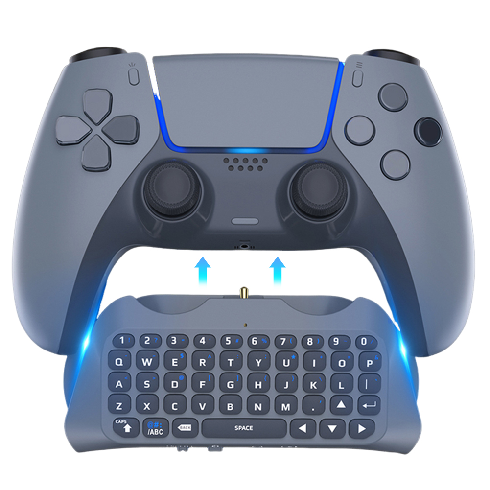 Gaming Keyboard Bluetooth - คีย์บอร์ดไร้สายสำหรับ PlayStation 5 คีย์บอร์ดเกมแพดบลูทูธพร้อมปุ่มแชทและลำโพงในตัวสำหรับ PS5
