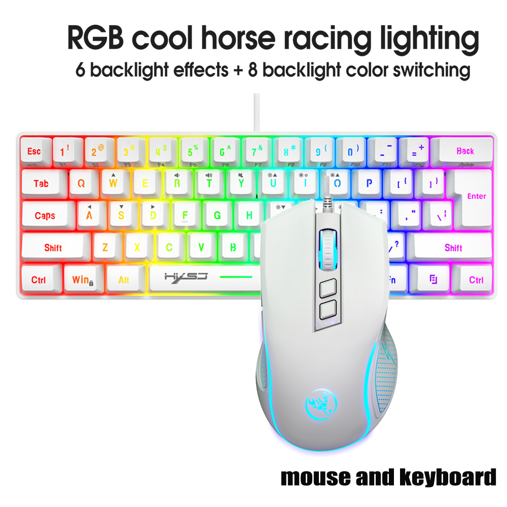 Gaming Keyboard Mouse Set - ชุดคีย์บอร์ดและเมาส์ Teclados Kit Gamer คีย์บอร์ดคอมโบ 60%