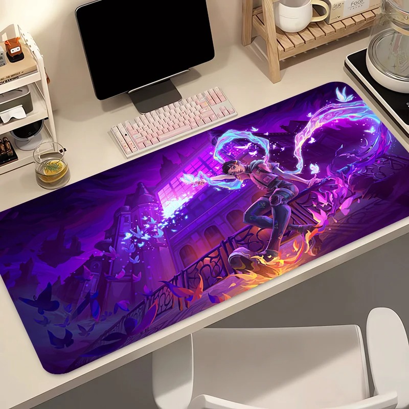 Gaming Keyboard Affordable - แผ่นรองเมาส์เกมเมอร์คอมพิวเตอร์อะนิเมะพีซี วาโลแรนท์ โคลฟแผ่นรองเมาส์ วาร์มิโล บัตเตอร์ฟลาย โลโก้แผ่นรองคีย์บอร์ดอุปกรณ์เสริมสำหรับเล่นเกมแผ่นรองเม้าส์ตั้งโต๊ะ