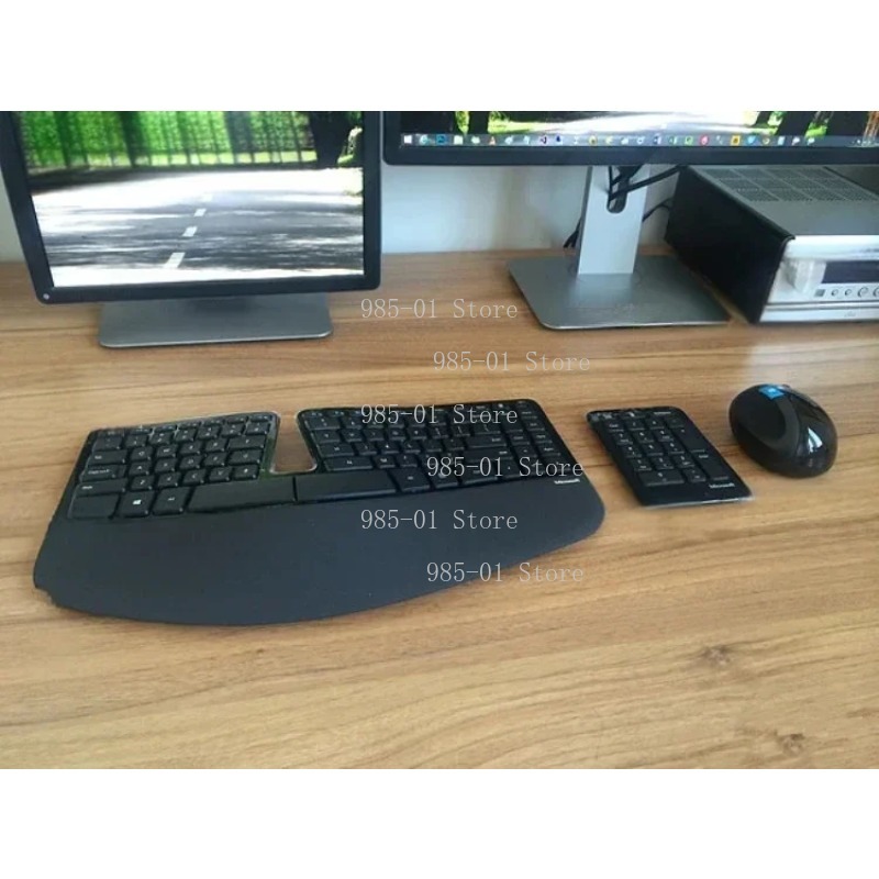 Gaming Keyboard And Mouse Wireless - ชุดคีย์บอร์ดและเมาส์ไร้สาย คอมโบเดสก์ท็อปตามหลักสรีรศาสตร์สำหรับไมโครซอฟต์ สคัลเพ็ท เออร์โกโนมิก