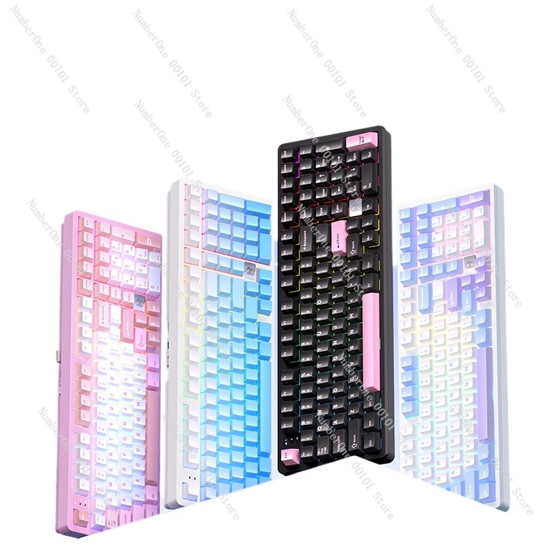 Gaming Keyboard Bluetooth - คีย์บอร์ดเชิงกลอลูมิเนียมอัลลอยด์, คีย์บอร์ดเกมมิ่งไร้สายสามโหมดบลูทูธและ USB, คีย์บอร์ดสำนักงานอีสปอร์ตขนาดกะทัดรัด