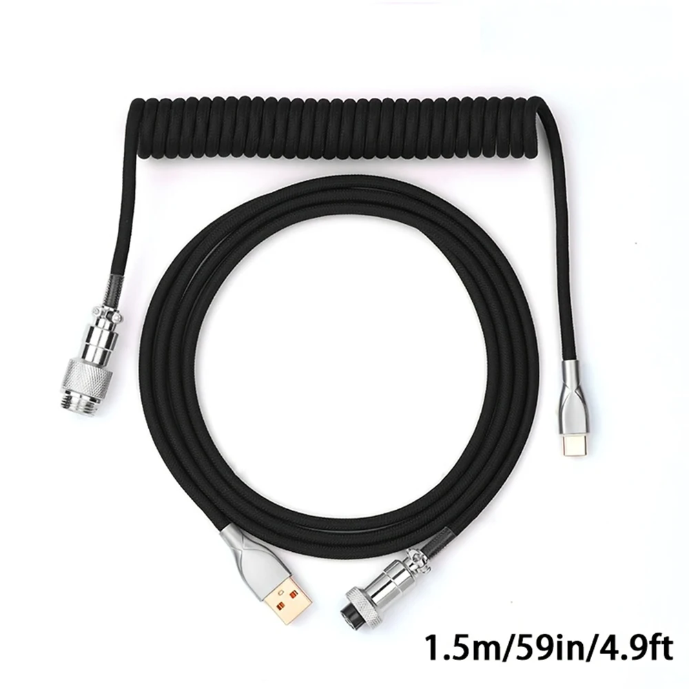 Coiled Usb Cable - สายคีย์บอร์ดแบบขด 1.5 ม. USB C เป็น