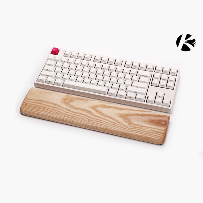 Wrist Rest Wood - คาชซีที่วางฝ่ามือไม้แอชทรีสำหรับเกมตามหลักสรีรศาสตร์คีย์บอร์ดแผ่นรองข้อมือ,60 87 104 108 คีย์