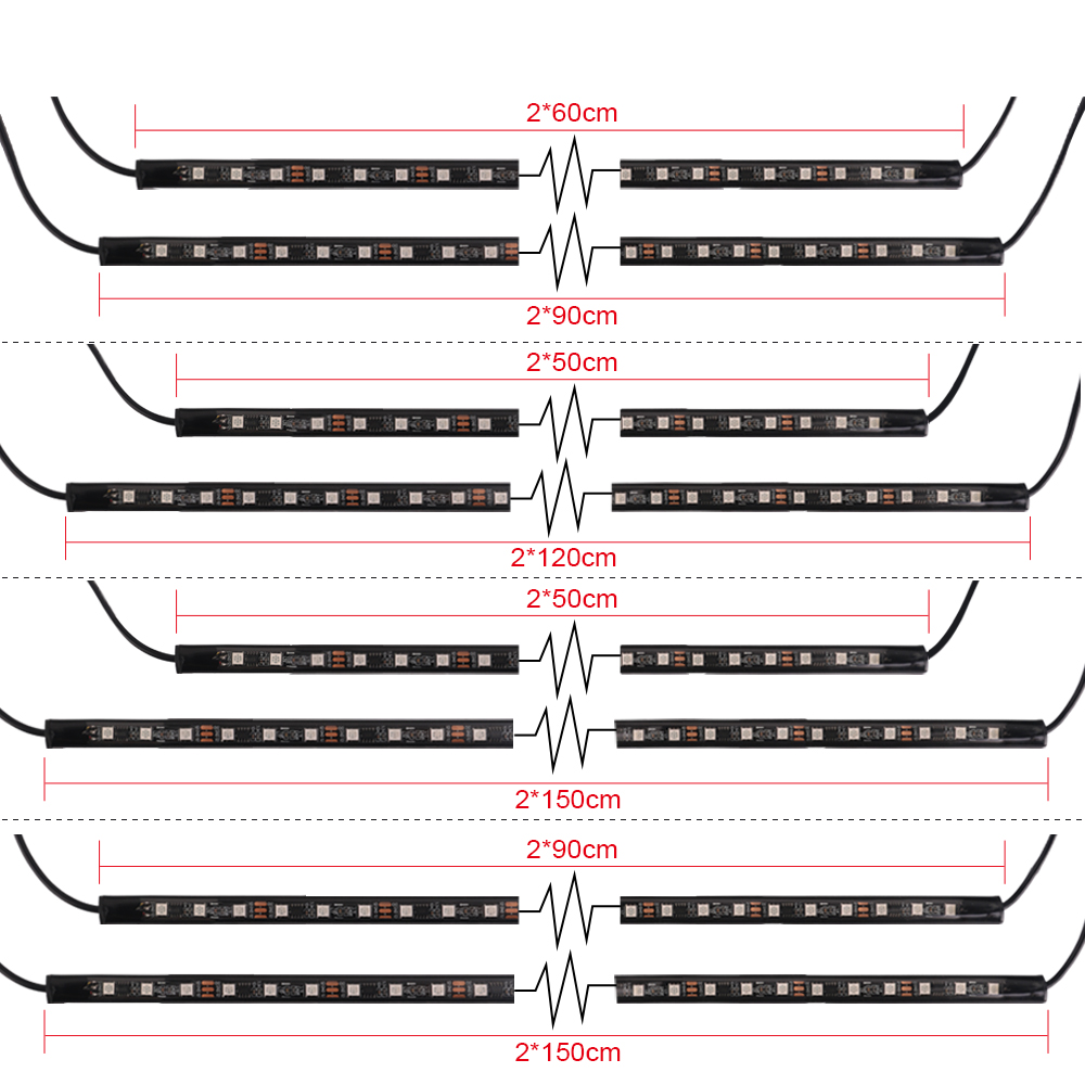 นีออน LED RGB ไฟด้านล่างของรถย - Rgb Underglow Strip บทวิจารณ์และราคา