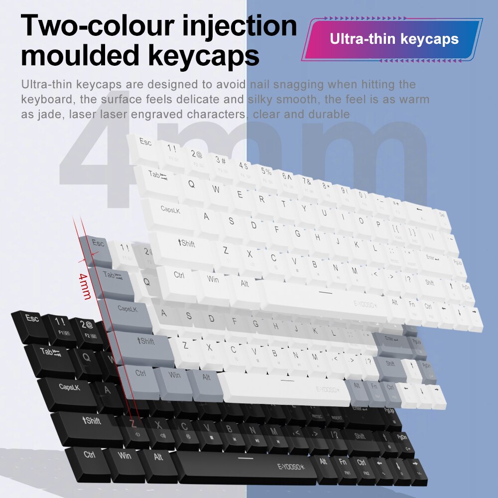 E-YOOSO A68 RGB Mini Slim USB  - Gaming Keyboard E Yooso บทวิจารณ์และราคา