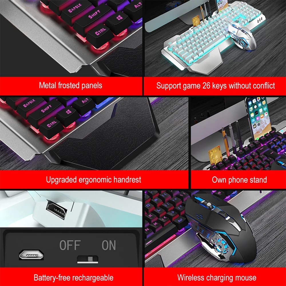 ชุดแป้นพิมพ์และเมาส์ไร้สาย2.4G - Gaming Keyboard And Mouse Wireless บทวิจารณ์และราคา