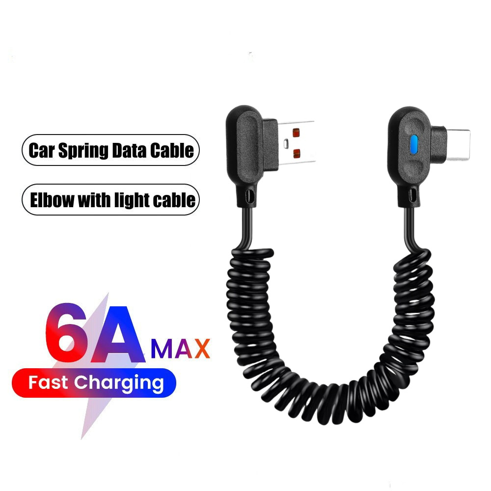 90 °   สายชาร์จข้อมูลแบบสปริงห - Coiled Usb Cable บทวิจารณ์และราคา