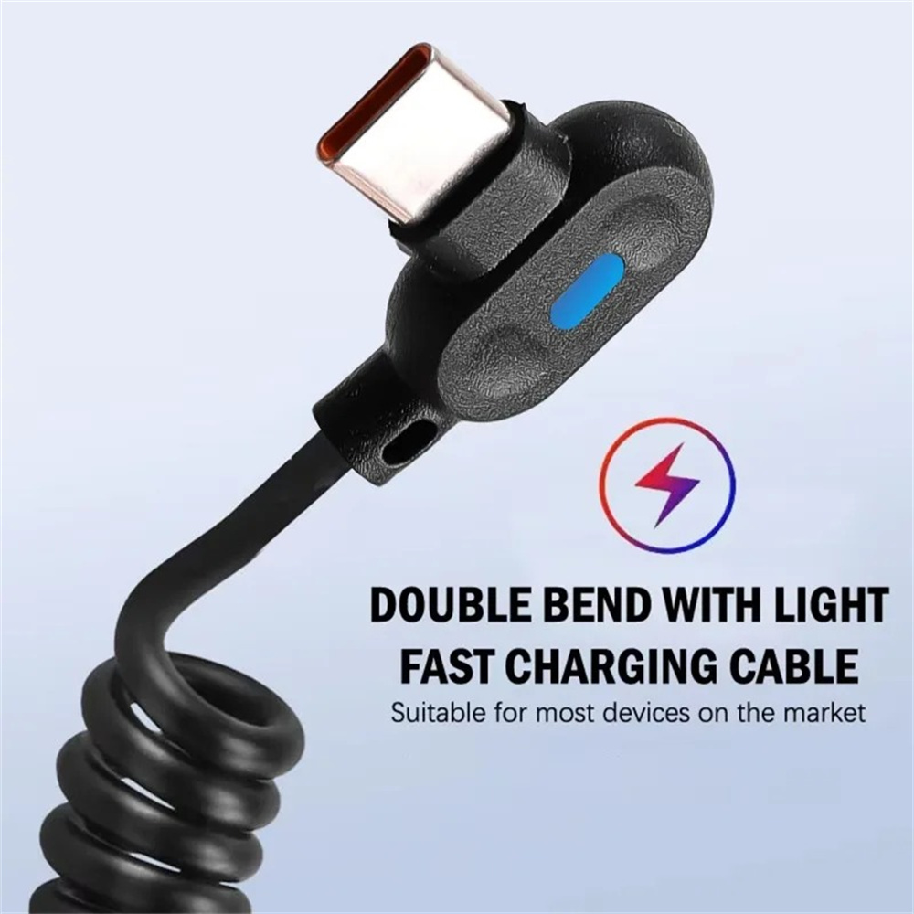 90 °   สายชาร์จข้อมูลแบบสปริงห - Coiled Usb Cable บทวิจารณ์และราคา