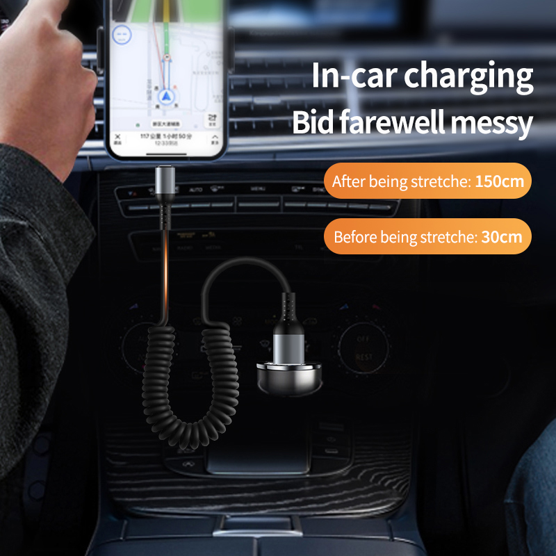 สายชาร์จเร็วแบบม้วนเก็บได้ USB - Coiled Usb Cable บทวิจารณ์และราคา
