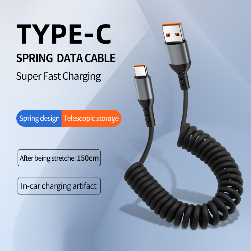 สายชาร์จเร็วแบบม้วนเก็บได้ USB - Coiled Usb Cable บทวิจารณ์และราคา