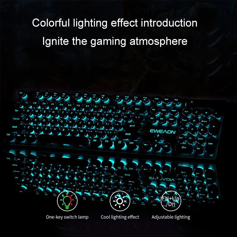 ชุดคีย์บอร์ดและเมาส์สไตล์เรโทร - Gaming Keyboard Mechanical Wireless บทวิจารณ์และราคา