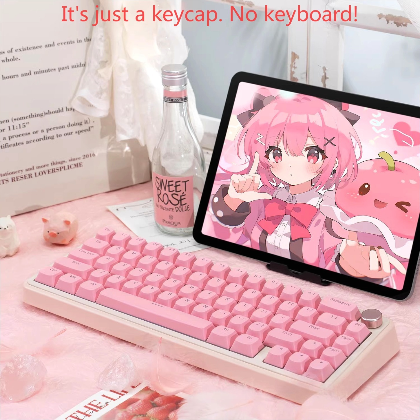 ชุดคีย์แคชน่ารักสีชมพูแบบใส OE - Keyboard Gaming Transparent บทวิจารณ์และราคา