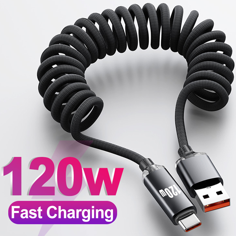สาย USB C แบบขดไนลอนแข็งแรงทนท - Coiled Usb Cable บทวิจารณ์และราคา