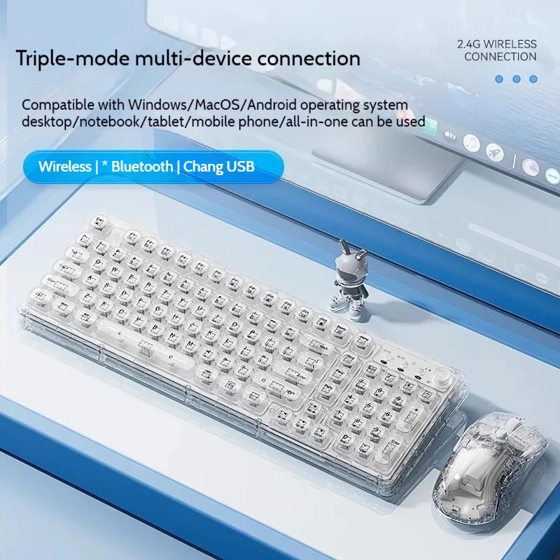 ชุดคีย์บอร์ดและเมาส์ไร้สายบลูท - Keyboard Gaming Transparent บทวิจารณ์และราคา