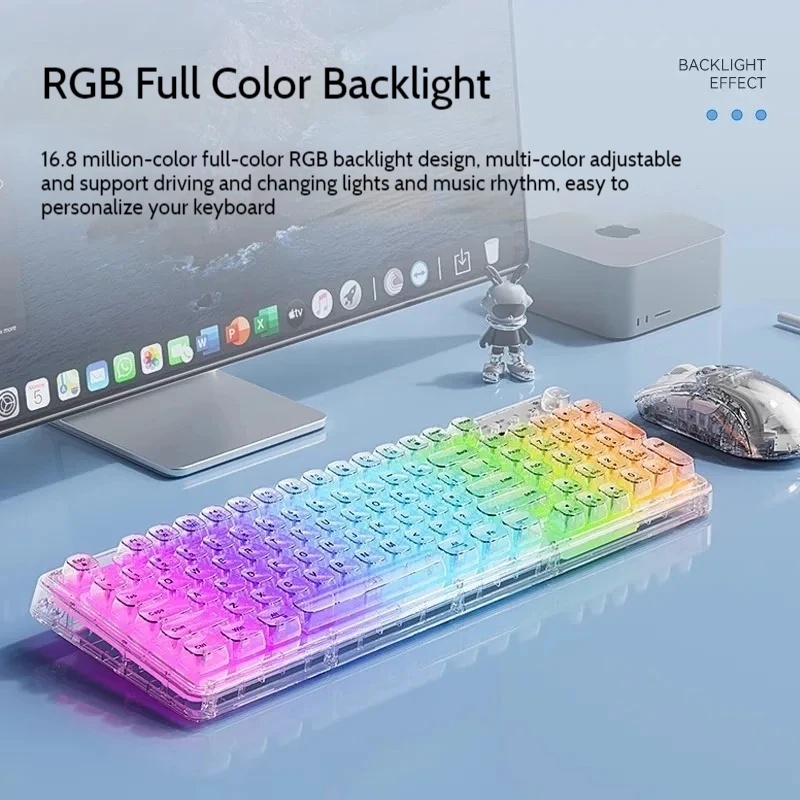 ชุดคีย์บอร์ดและเมาส์ไร้สายบลูท - Keyboard Gaming Transparent บทวิจารณ์และราคา