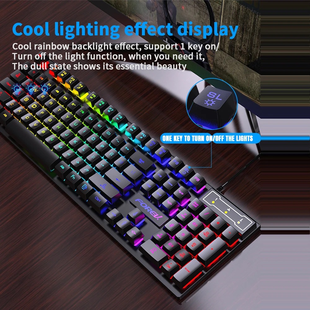 คีย์บอร์ดเกมมิ่งแบบมีสาย 104 ป - Gaming Keyboard Budget บทวิจารณ์และราคา