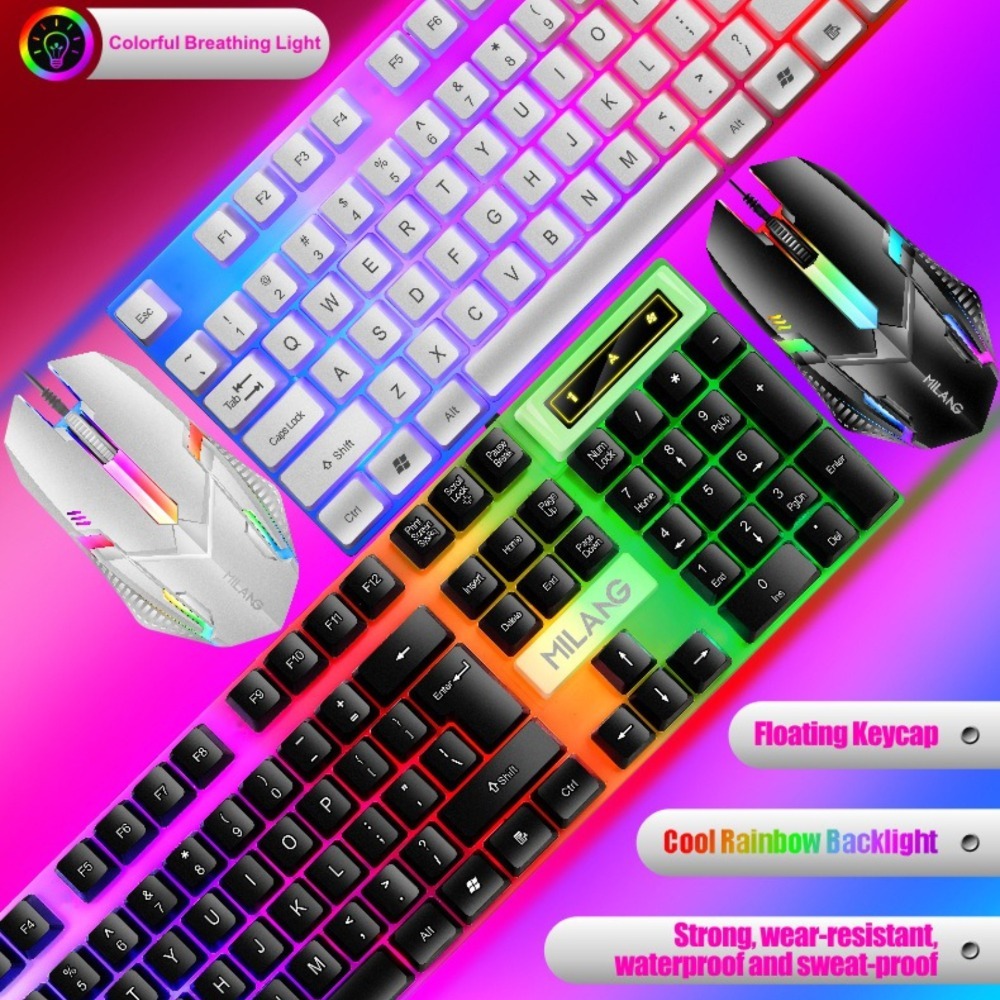 ชุดคีย์บอร์ดและเมาส์แบบมีสาย U - Gaming Keyboard Mouse Set บทวิจารณ์และราคา