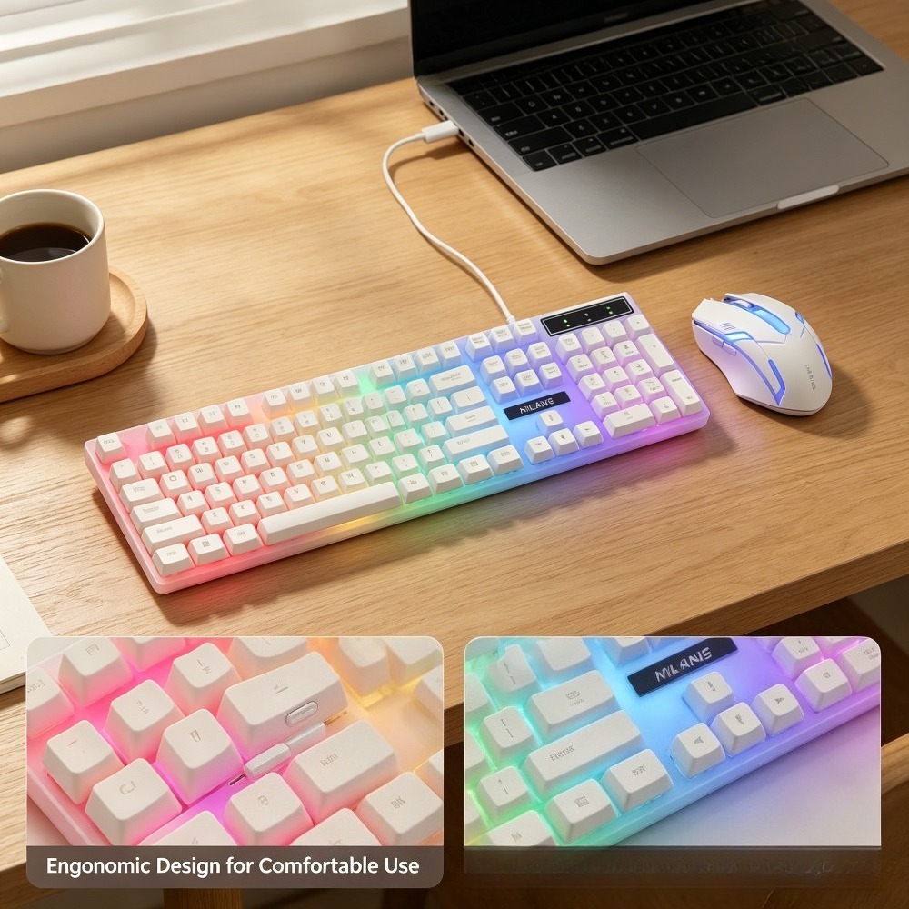 ชุดคีย์บอร์ดและเมาส์แบบมีสาย U - Gaming Keyboard Mouse Set บทวิจารณ์และราคา