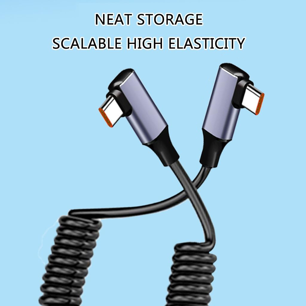 สายชาร์จเร็วแบบขด 240W PD Type - Coiled Usb Cable บทวิจารณ์และราคา
