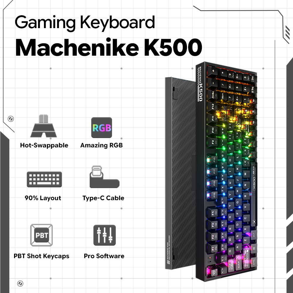มาเชไนค์ K500-B94 V2 คีย์บอร์ด - Keyboard Gaming Transparent บทวิจารณ์และราคา