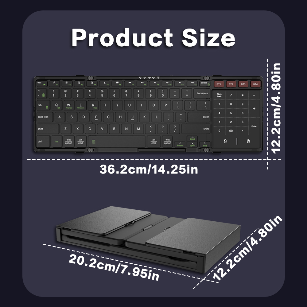 JOMAA คีย์บอร์ดบลูทูธแบบพับได้ - Gaming Keyboard Budget บทวิจารณ์และราคา