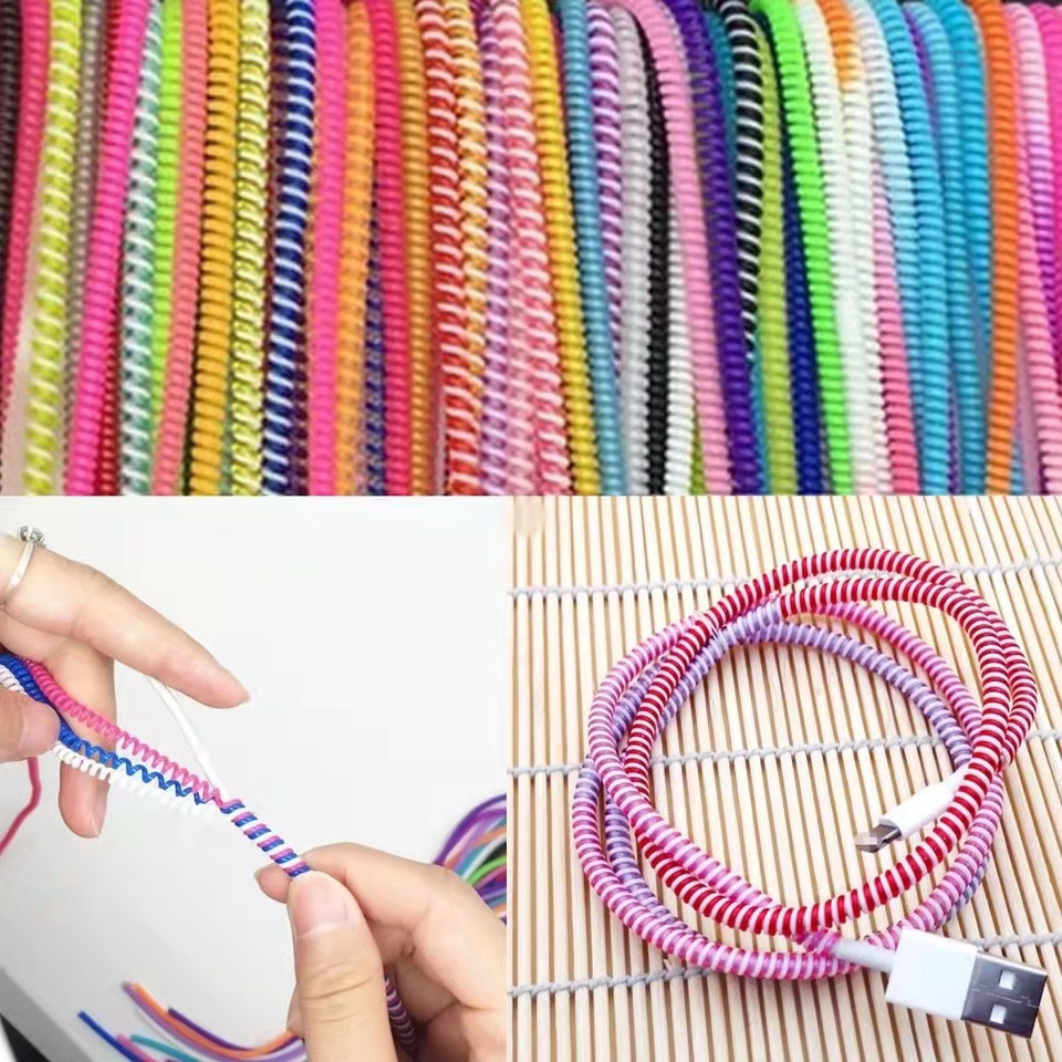 สายชาร์จแบบเกลียว TPU สีสันสดใ - Coiled Usb Cable บทวิจารณ์และราคา