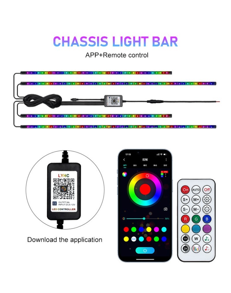 ไฟตกแต่งใต้ท้องรถยนต์แบบยืดหยุ - Rgb Underglow Strip บทวิจารณ์และราคา