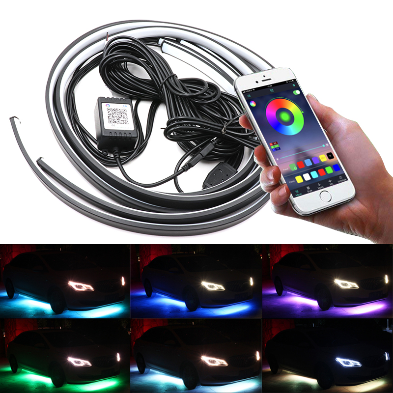 Niscarda 4PCS 12V IP65 App ควบ - Rgb Underglow Strip บทวิจารณ์และราคา