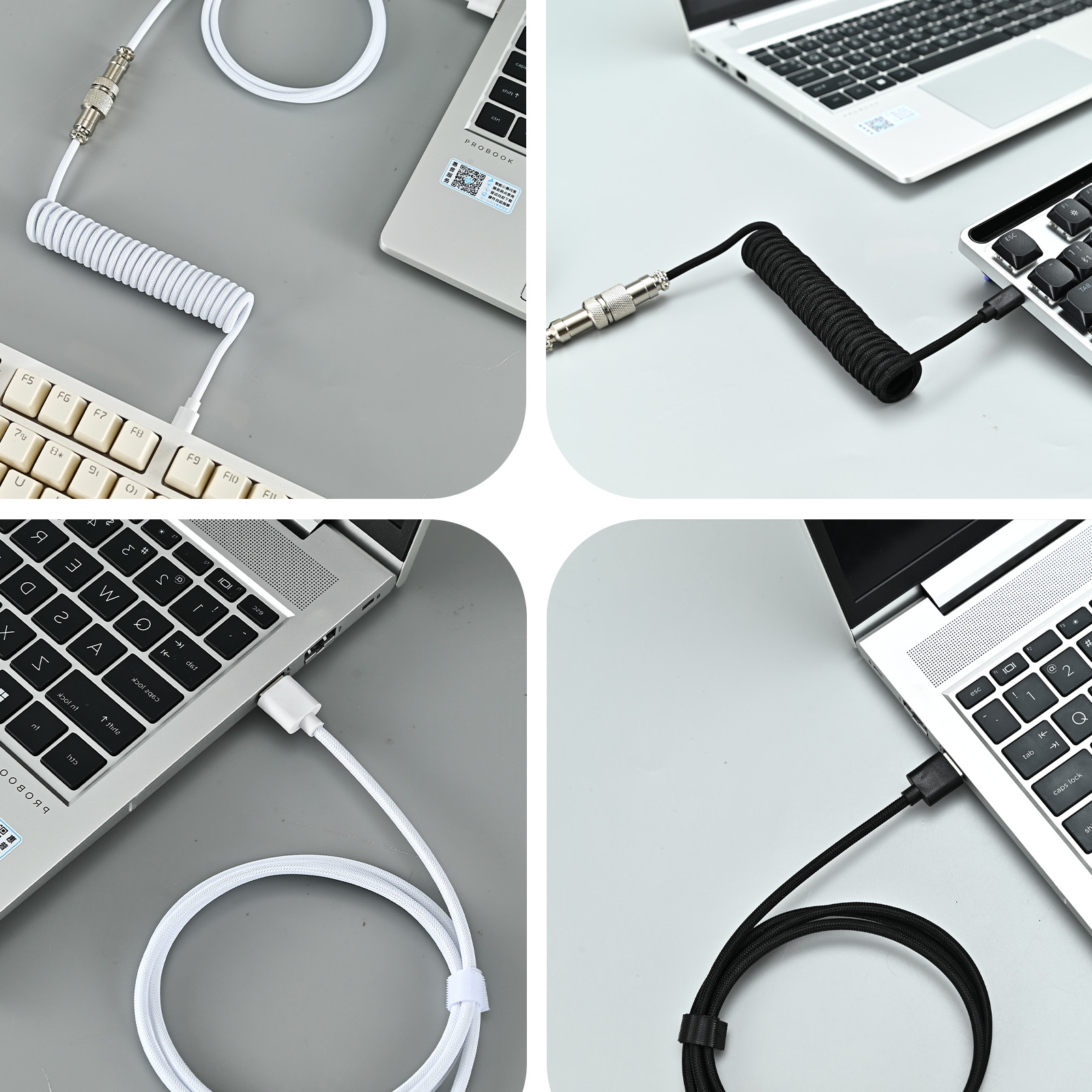 ประเภท C คีย์บอร์ดขดสายประเภท  - Coiled Usb Cable บทวิจารณ์และราคา